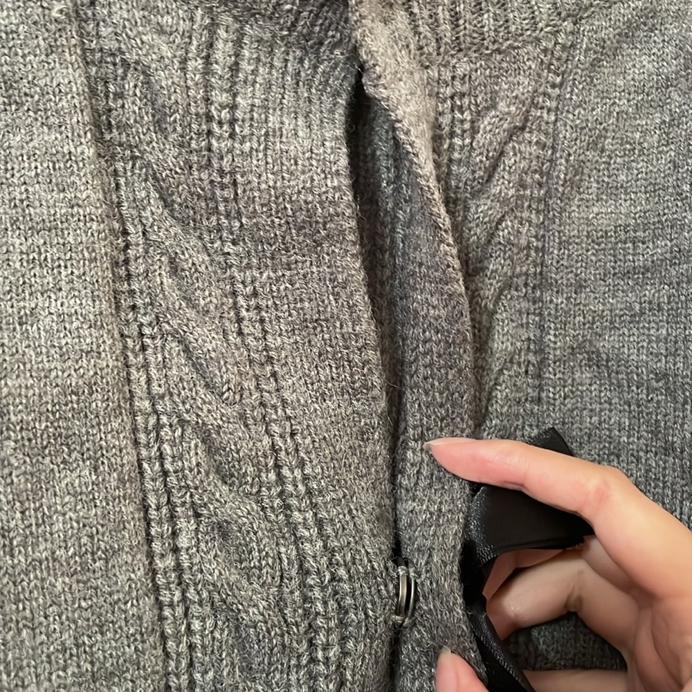 Knit Round Neckline Solid Tie Front Cardigan - image 5